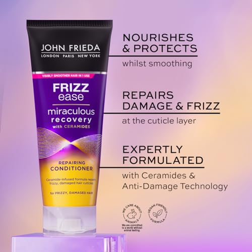John Frieda Frizz Ease Miraculous Recovery Repairing Conditioner 250ml, Smoothing Conditioner for Frizzy Hair - Image 4