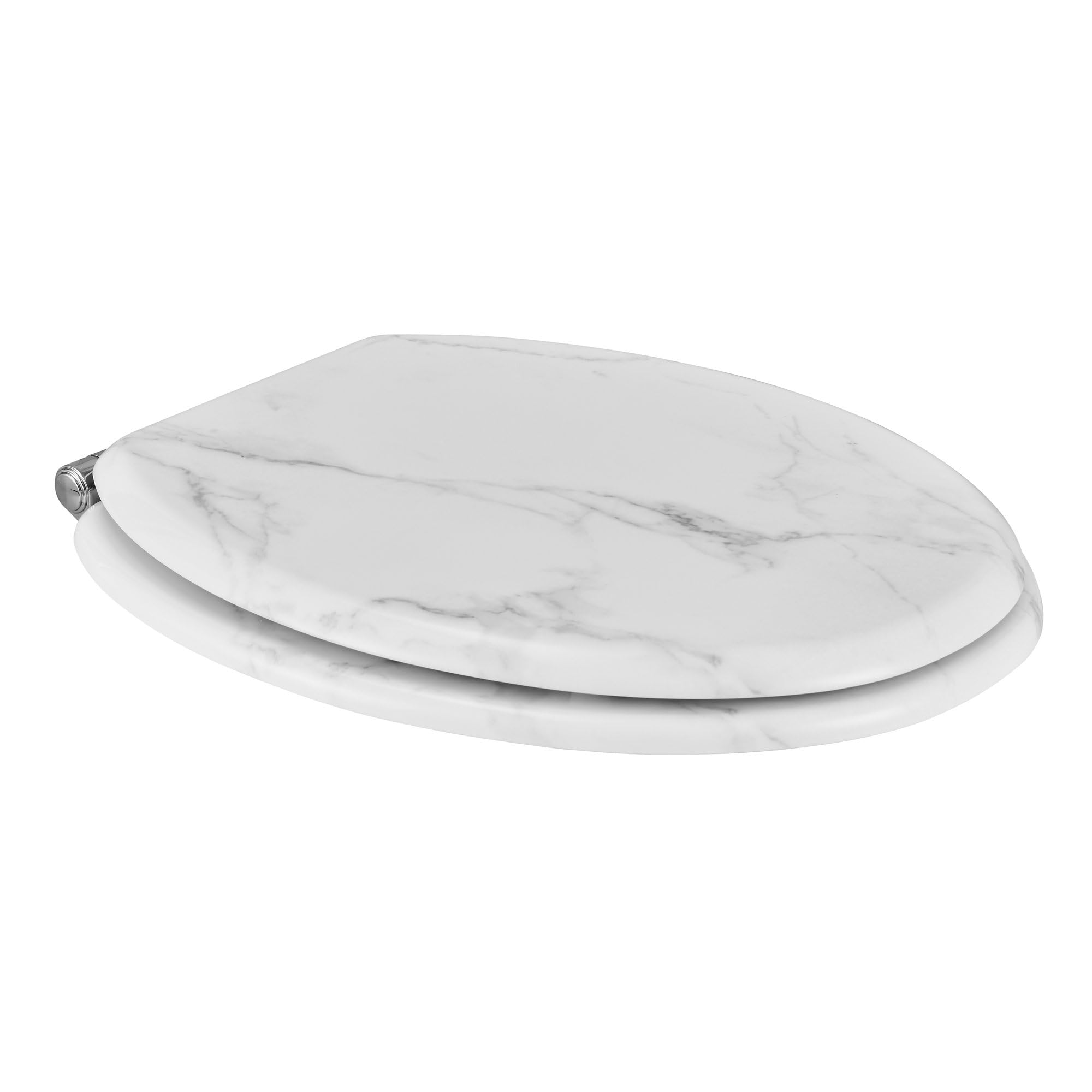 GoodHome Abattant WC Pilica Marbre Blanc et Noir MDF avec Frein de Chute