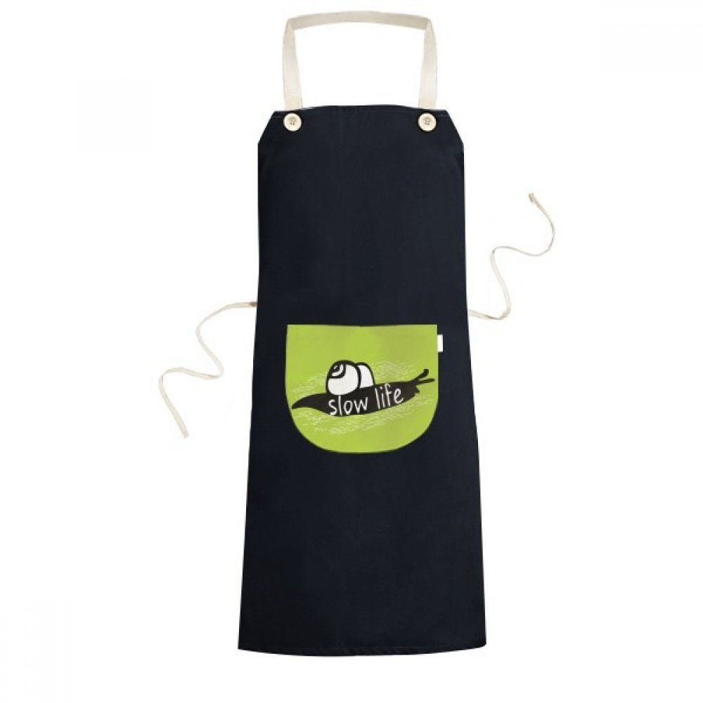 Tablier noir avec silhouette d'escargot DIYthinker en coton naturel 70x67cm pour homme et femme