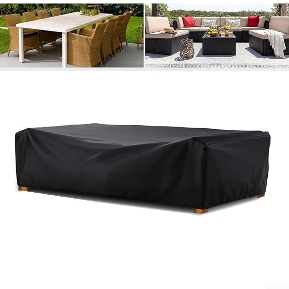 Copertura impermeabile per mobili da giardino 210D, resistente agli strappi, con fibbie, anti-UV, protezione per divano da giardino, per pioggia e neve, 200 x 160 x 71 cm (240 x 140 x 90 cm)