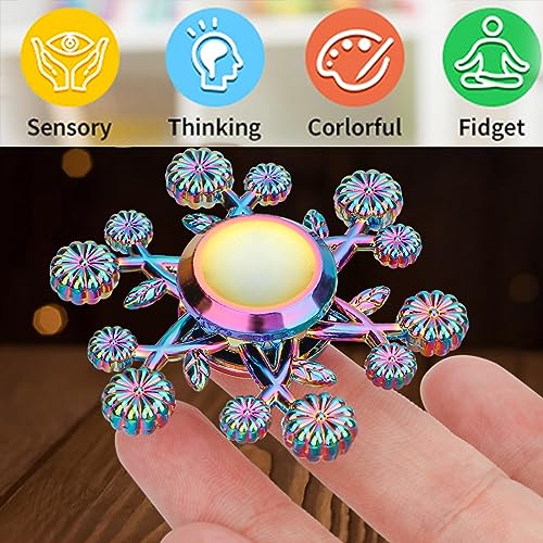 Cool Party Favors For 3-12 Years Kids, 7 Pack Fidget Spinners Toys Metal For Adults,Mini Gagdet For Stress Relief, Finger Spinner Classroom Prizes For Students Valentines Halloween Christmas Easter #TOP3