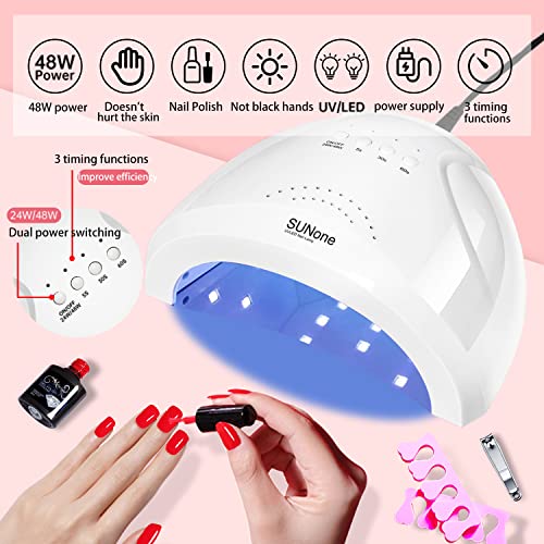 Set completo de uñas con lámpara UV LED 48W y 22 esmaltes miniatura 5