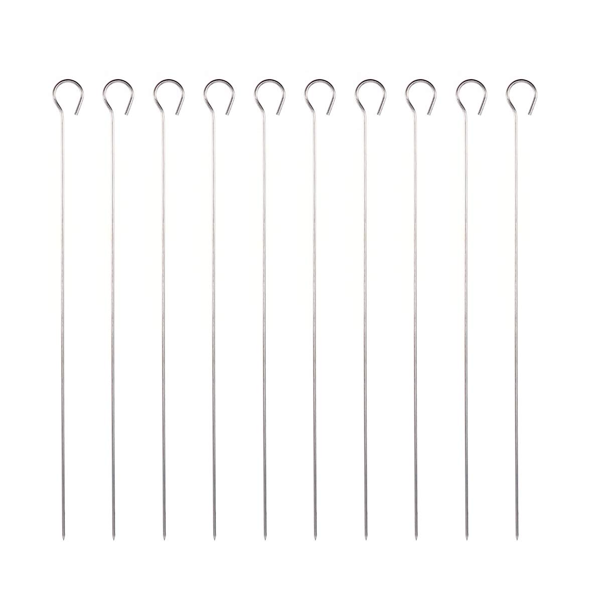 BBQ-Toro Spiedini da barbecue in acciaio inox (10 pezzi) | 54 cm