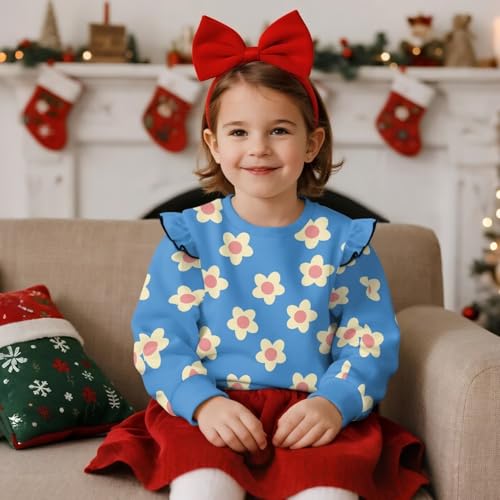 Kids Sweatshirts Toddler Long Sleeve Shirt Girl Clothes Ruffle Pullover Cute Tops for Winter2