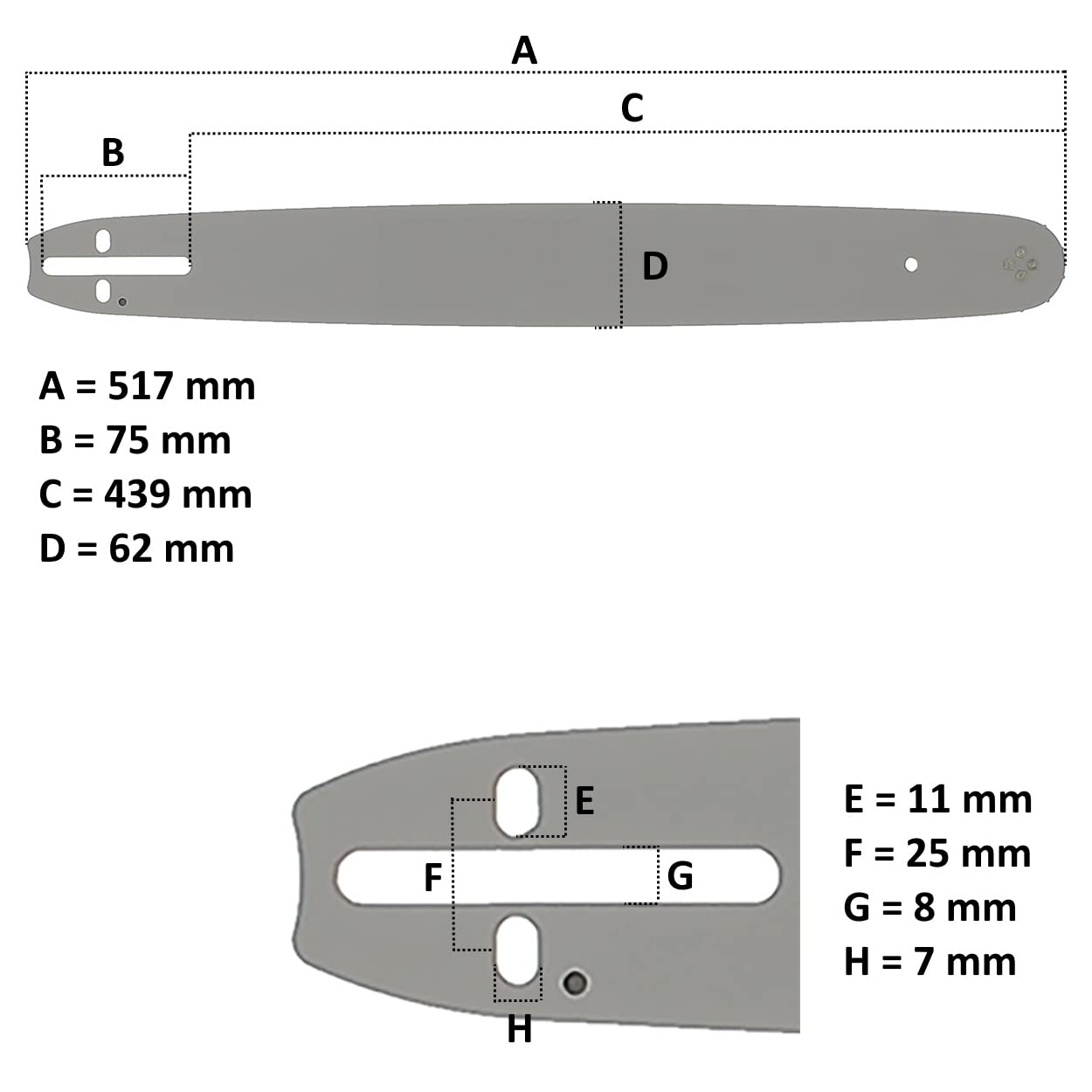 GT Garden Guide 18 Pouces (45 cm) avec chaîne 72 maillons pour tronçonneuse