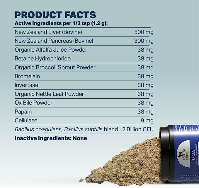 Four Leaf Rover Organ Care - Dog Digestive Support with Digestive Enzymes and Probiotics - Supports a Healthy Liver - Veterinarian Formulated - 30 Day Medium Dog Supply