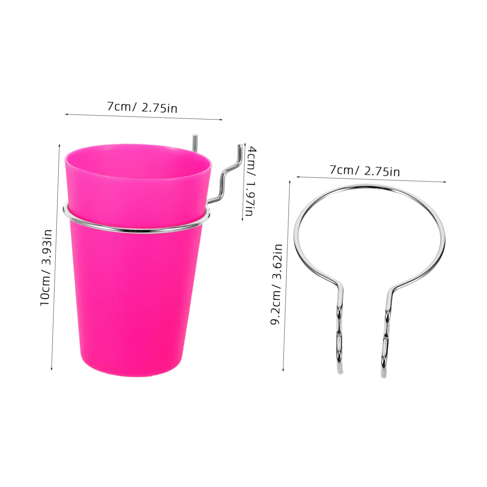 Cabilock 6pcs Storage Cup Hooks Pegboard Tool Holder Hook Board Cup Holder Peg Board Cups Peg Board Organizer Wall Organizer for Office Peg Board Hook Accessories Rosy Stainless Steel