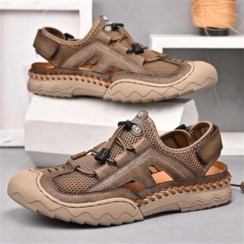 Men’S Breathable Mesh Sandals Outdoor Casual Lightweight Beach Shoes Fashion Classics With Hook And Loop Ankle-Wrap2