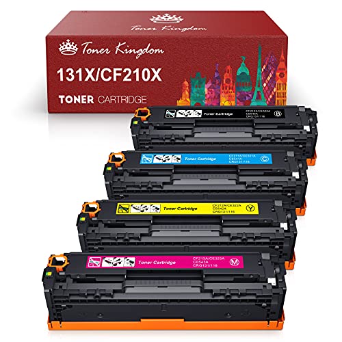 Toner Kingdom Reemplazo de cartucho de tóner compatible para HP 131X CF210X CF210A 131A per HP LaserJet Pro 200 Color M251n M251nw M276nw,128A CF320A CM1415FNW CP1525N,125A CB540A CP1515n CP1215,4PK