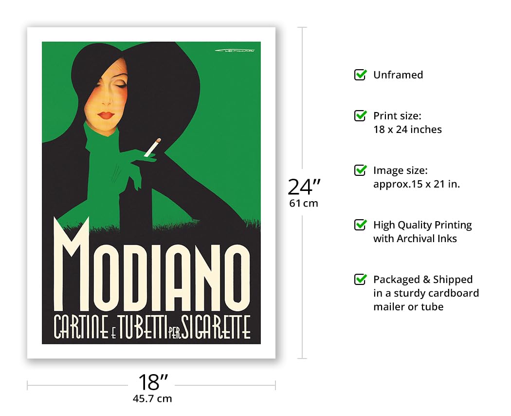 modiano cigarette poster Amazon.com: Modiano Cigarette Papers and Tubes (Cartine e Tubetti per  Sigarette) - Vintage Advertising Poster by Franz Lenhart c.1936