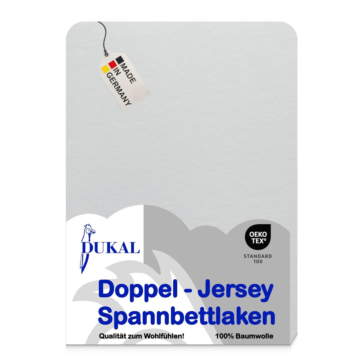 Dukal | Wasserbett Spannbettlaken | 140 x 200 cm | aus hochwertigem DOPPEL-Jersey | 100% Baumwolle | Farbe: grau