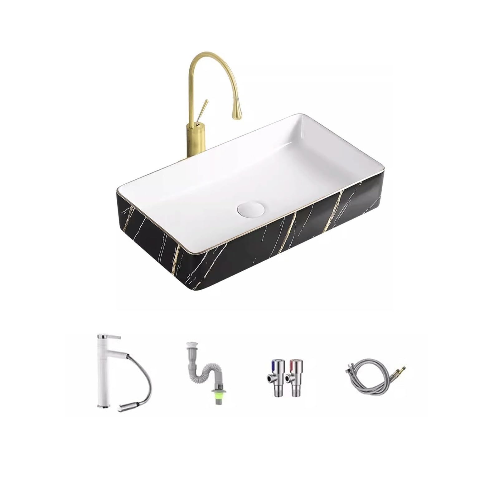 Hpthly Black Bathroom Sink Nordic Above Counter Basin Small Size Above Counter Wash Basin Ceramic Wash Basin Single Basin Balcony Art Basin Vessel Sinks