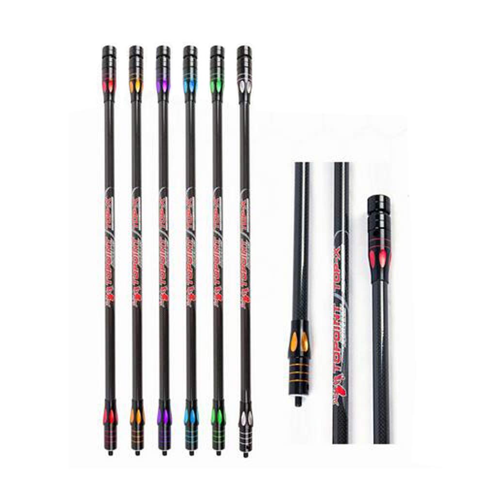 SHARROW Archery Carbon Bow Stabilizer Rod Main-Bar 18" 24" 27" 30" 34" Balance Bar Stabilizer Extension Pole Carbon Stabilizer System for Compound Recurve Bow (Silver, 24")