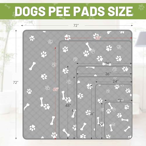 Image of PatiencET Washable Dog Pee Pad, 48 inch x 65 inch Extra Large, Super Absorbent Reusable Waterproof Floor & Sofa Protector for Large Dogs, Whelping & Incontinence