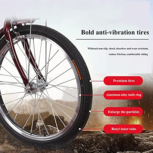 ZJZ Volwassen driewielers met 3-wielige fiets koolstofstaal trike fiets voor winkelen picknick buitensporten mannen… - Afbeelding 3