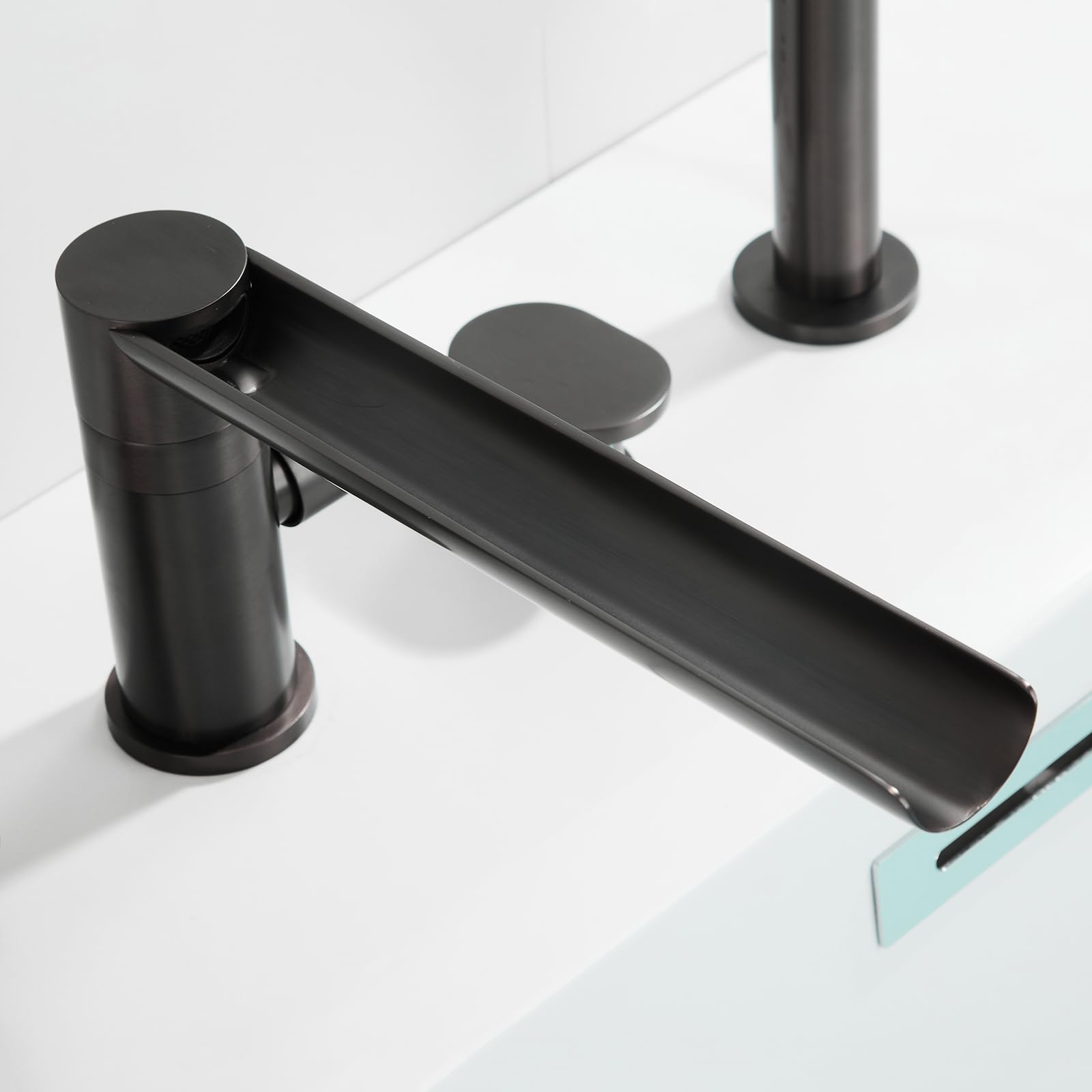 XJTNLB Grifo Bañera Ducha Cascada Grifos Duchas de Baño, Oro Cepillado