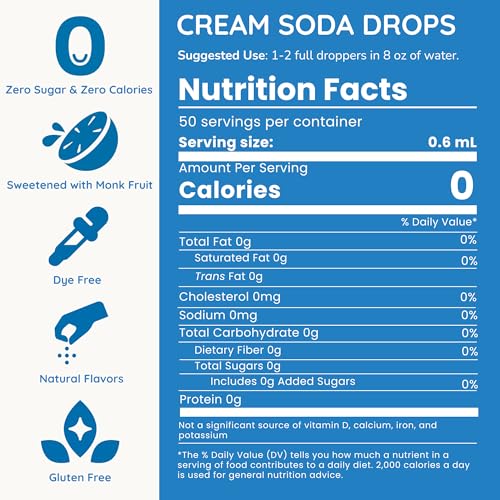 Image of Allways Drops Cream Soda Water Enhancer | Sugar Free | 50 Servings
