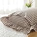 Mywinlle Taupe/White Plaid Ruffle Pillowcases Farmhouse Standard Size Pillow Shams 20