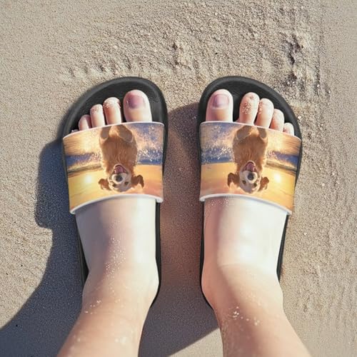 Image of Unisex Slides for Girls Boys Comfortable Slippers Slides Non-slip Shower Shoes House Fashion Thick for Indoor & Outdoor Gifts