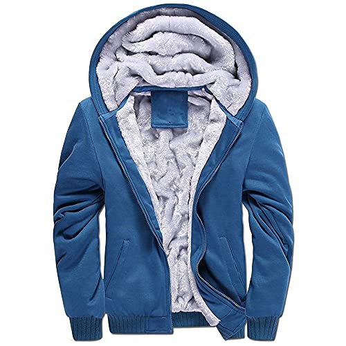 Homme Hiver Sweats à Capuche Doublé Polaire Zippé Épaisse Veste de Manches Longues Chaud Hoodie Blousons Sweat-Shirts avec Poches M-5XL Cover