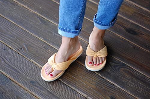 Dearfoams Women's Original Comfort Olivia Thong Flip Flop Sandal with Arch Support, Yellow, 6 | Image 5