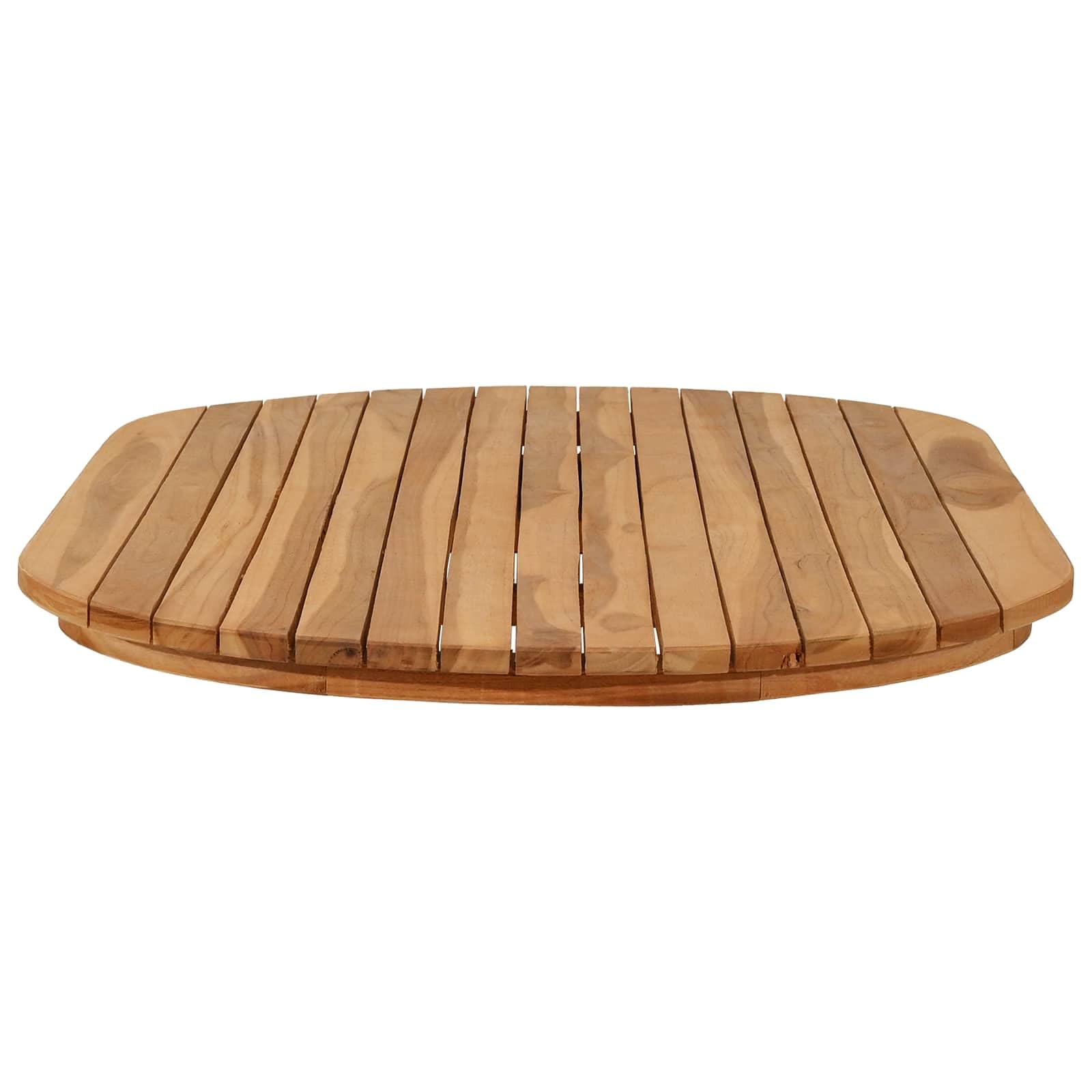Plateau De Table Ovale 110 x 55 x 3,5 cm Bois De Teck Massif Brun