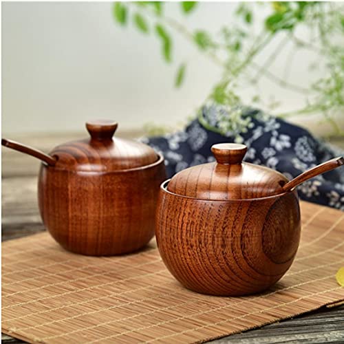 SUIKER KOM HOUTPICE POT JAR ZOUT KELLAR CRUSIVE CONTAINER MET DOESTELLING VOOR KEUKEN OPSLAG 2SET, Thuis Essentials - Image 4