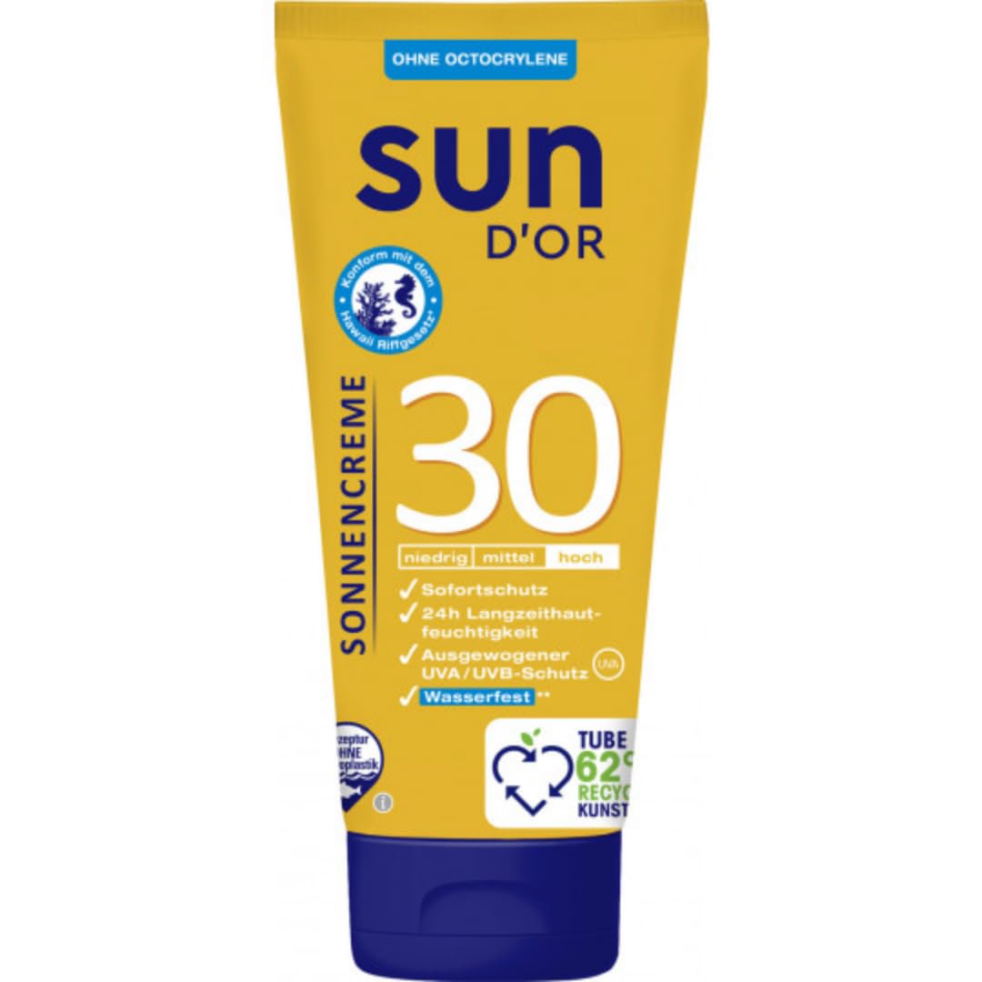 Sun D'Or Sonnencreme Sonnenschutzmittel Sun UV Dry Protect Sport Sonnencreme LSF30 100 Mililiter x 7 STÜCK Mit Pufai Überraschungsgeschenk
