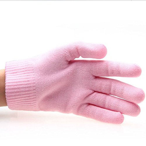 Importikah Pink Moisturize Gel Spa Gloves Soften Repair Cracked Skin Treatment (Pink) 4
