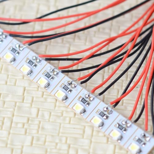 Ilumine sus proyectos, juego de 12 unidades con cable blanco frío para LED SMD con voltaje de funcionamiento de 12 V
