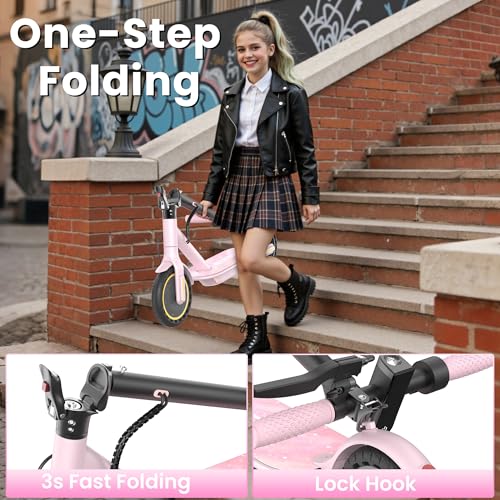 Image of WERHY Foldable Kids Electric Scooter, 350W Motor, Max 12 /16Miles Long Range, 19 MPH Max Speed, 8.5 inch Solid Tire, Lightweight Foldable E-Scooter with Dual Braking, Digital Display, Cruise Control