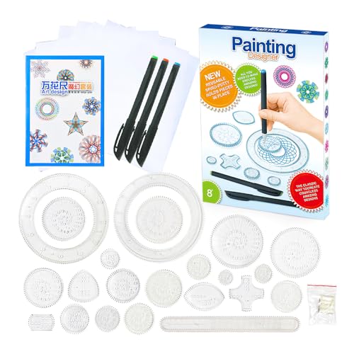 Lotvic Spirograph, Spirograph Deluxe Set, Original Spirograph, Spirograph Art Design Set, Spirograph Scratch and Shimmer Set, Arts and Crafts, Regalos para Niños y Adultos