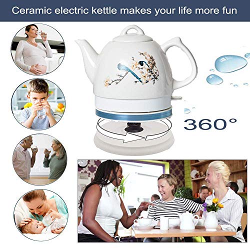 Tetera eléctrica cerámica sin cable 1 litro blanca miniatura 5