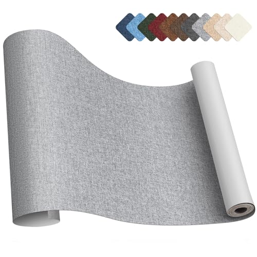 補修テープ 布 40 x 200cm リネン製 補修布シート ソファ 補修シート リネンパッチテープキット、椅子、枕、カーテン用ファブリックパッチテープ グレー