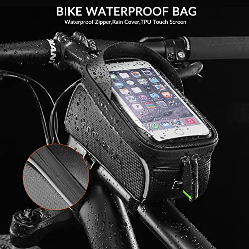 ROCKBROS Fahrrad Rahmentasche Wasserabweisend Lenkertasche, Oberrohrtasche Touchscreen für...