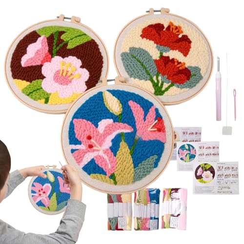 Broderie pour débutants avec ce kit punch needle floral pour adultes