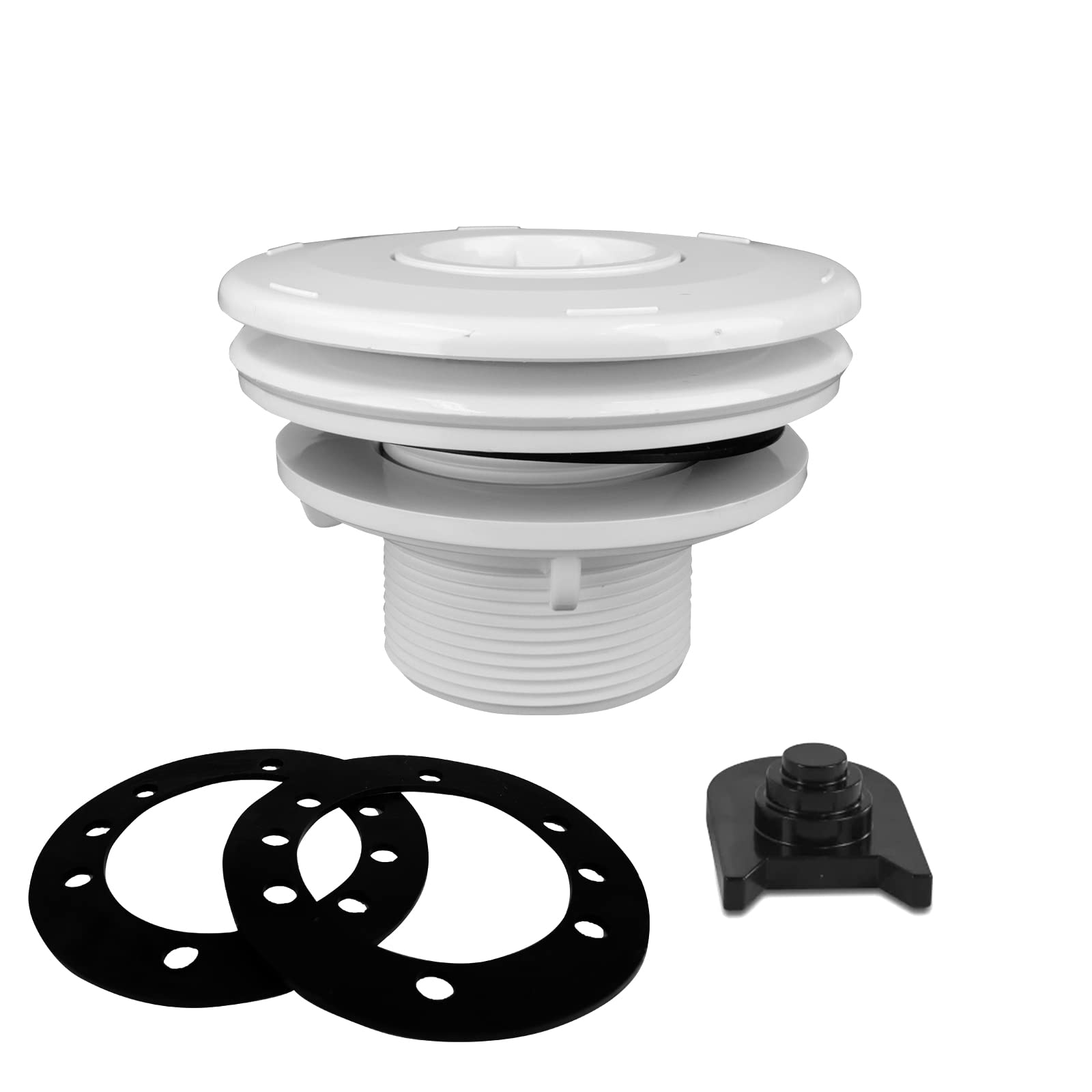 well2wellness® verstellbare Pool Einlaufdüse Einströmdüse MEGA 50mm x 2" AG Messing + 2 x Zusatzdichtung für Folien- und Betonbecken (EM4414)