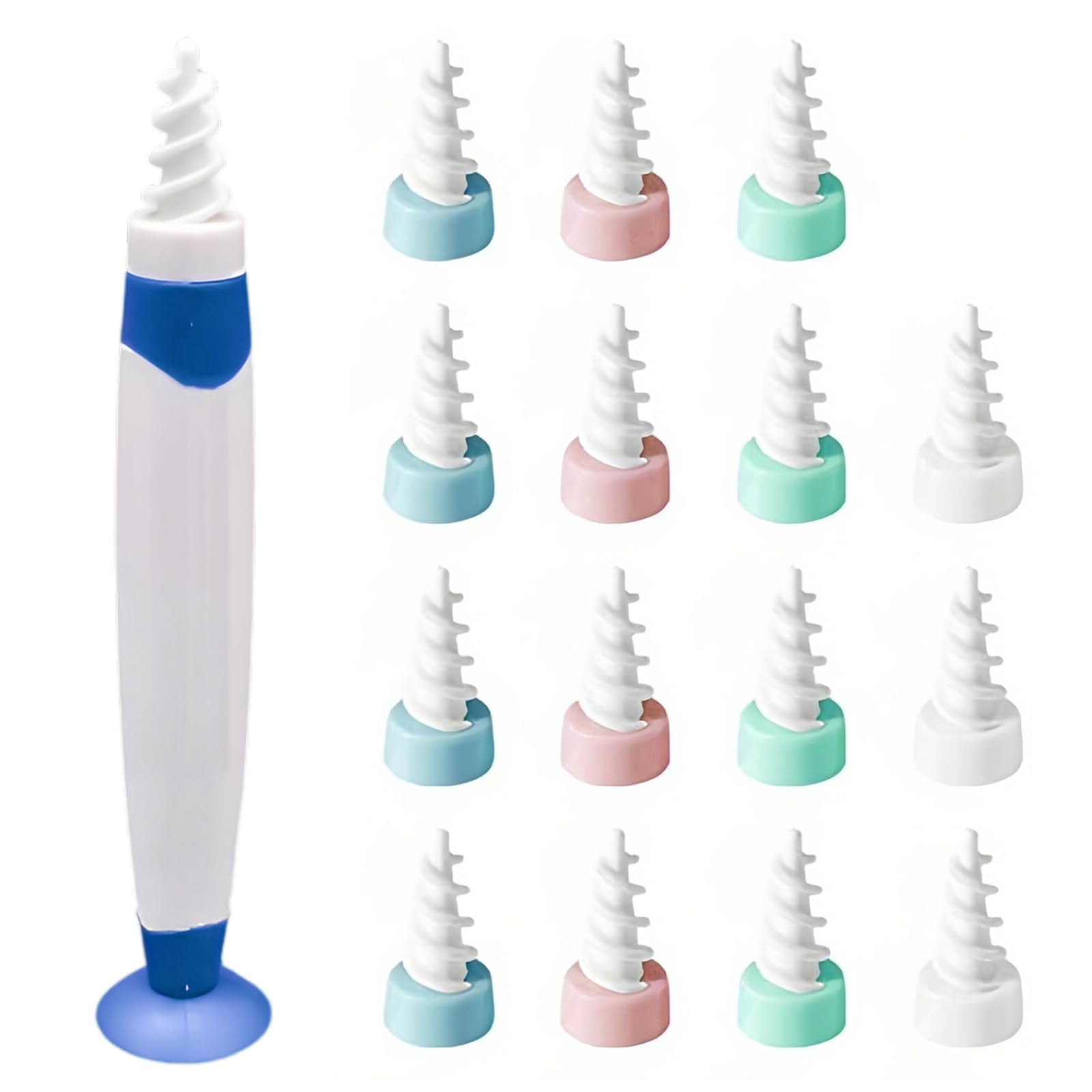 Nettoyeur Oreille, Spiral Ear Cleaner, Cire D'Oreille Remover, Nettoyage Oreille et 16 Embouts Lavables Kit, Adapté Aux Enfants et Aux Personnes