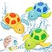 Sunshine smile Juego de 3 juguetes de baño para bebés, juguetes de agua, bañera, bañera, bañera, mecanismo de tortuga, juguete para la piscina