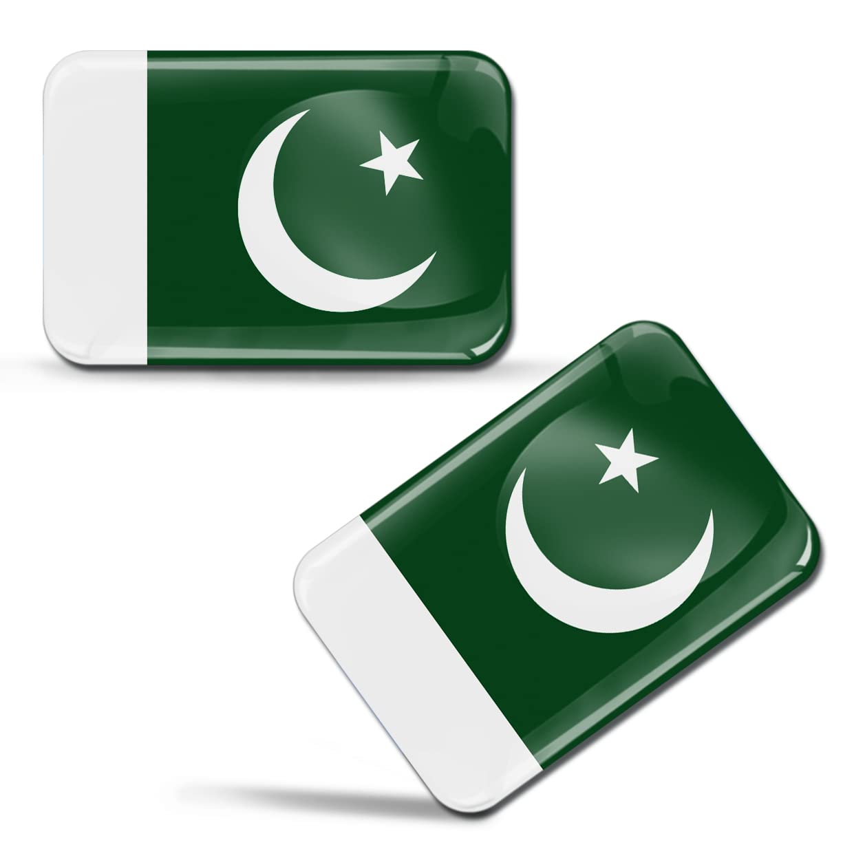Skinoeu Multi-Coloured Skinoeu® 2 X 3D Sticker Pakistan Flag F 203