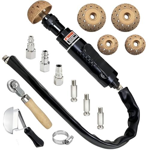 Upgrade Air Tire Repair Polish Patch Tools Heavy Duty Includes 2650RPM Air Tire Buffer Tire Inner Liner Scraper 40mm 55mm Patch Roller Tungsten Steel Buffing Wheel Tire Patch Tools kit