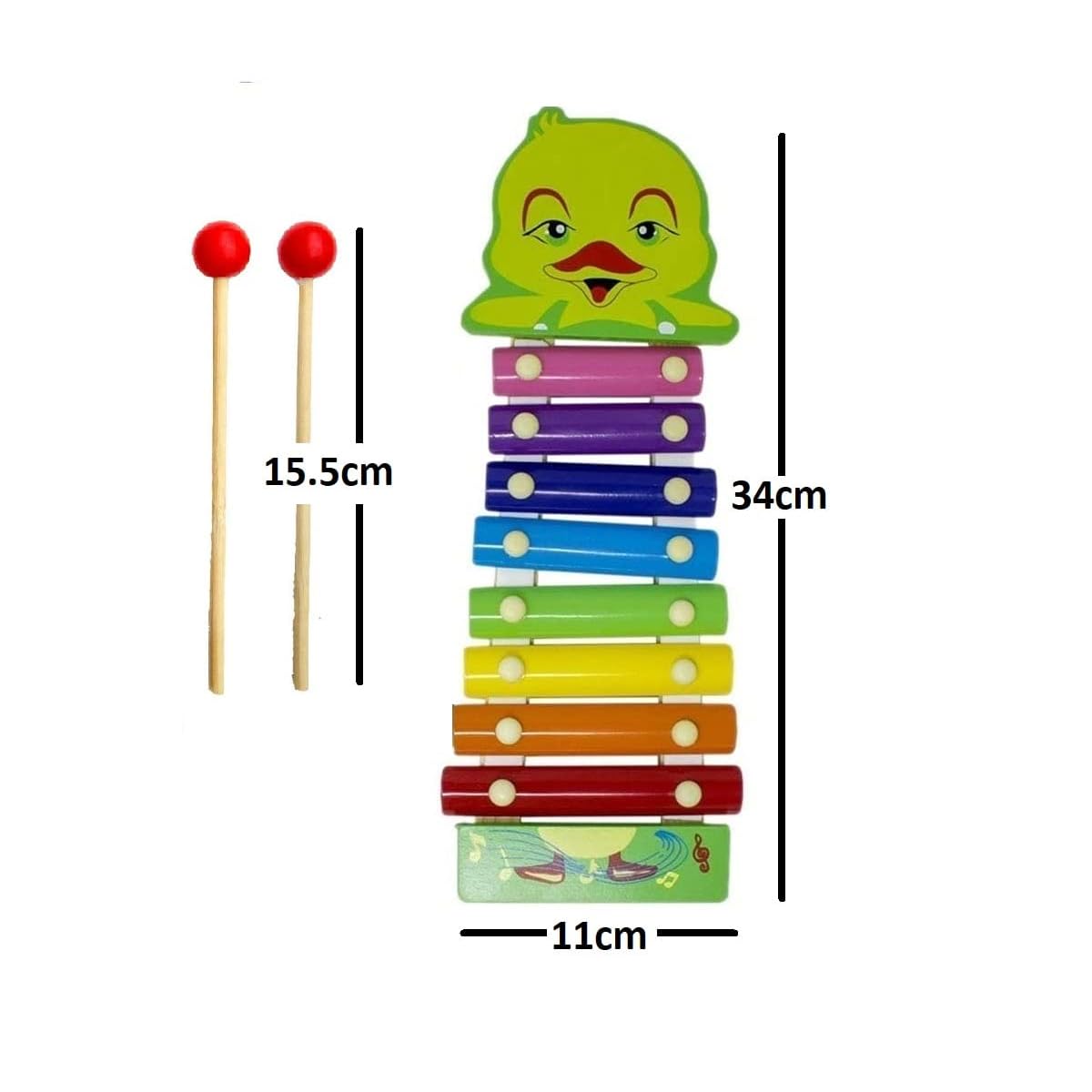 Smoneo Wooden Xylophone Musical Toy with Sticks for Preschool Learning Kids, (Randon Design) 1