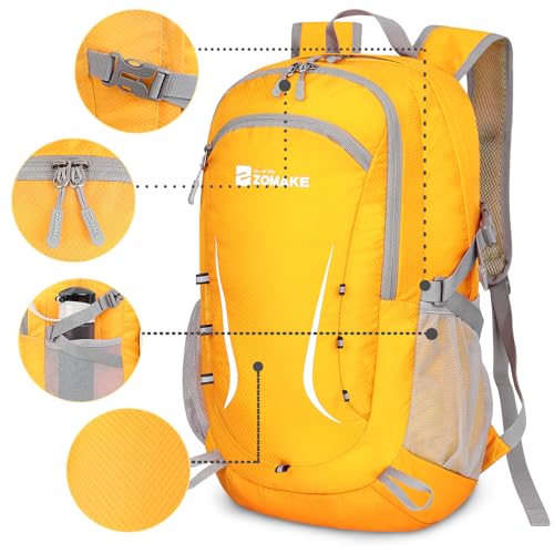 Mochila ligera plegable ZOMAKE 20/35L gris y amarilla miniatura 7