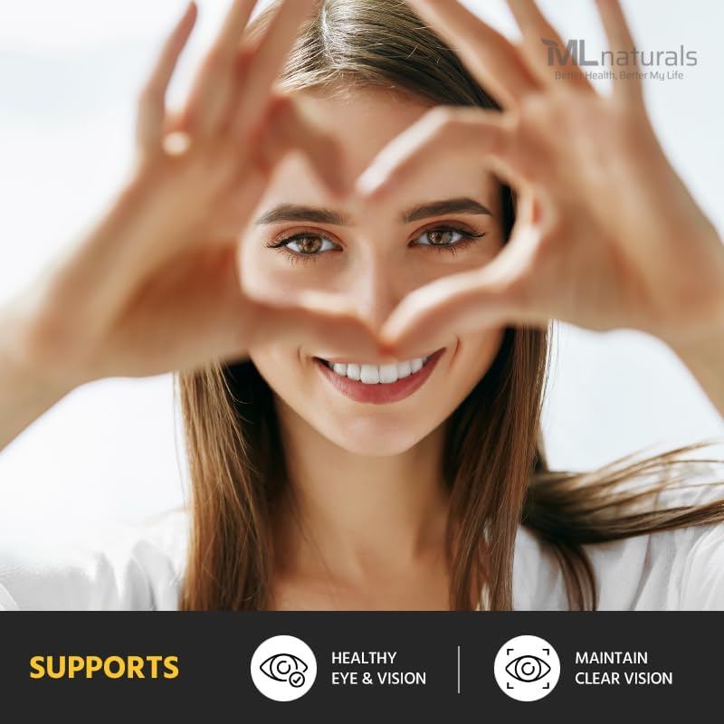 ML Naturals Premium Lutein & Zeaxanthin with Bilberry 120 Vegetable Capsules. Lutein 40 mg, Zeaxanthin 5 mg, and Bilberry 100 mg. Premium Quality. Healthy Eyes & Vision, Third-Party Lab Tested - Image 6