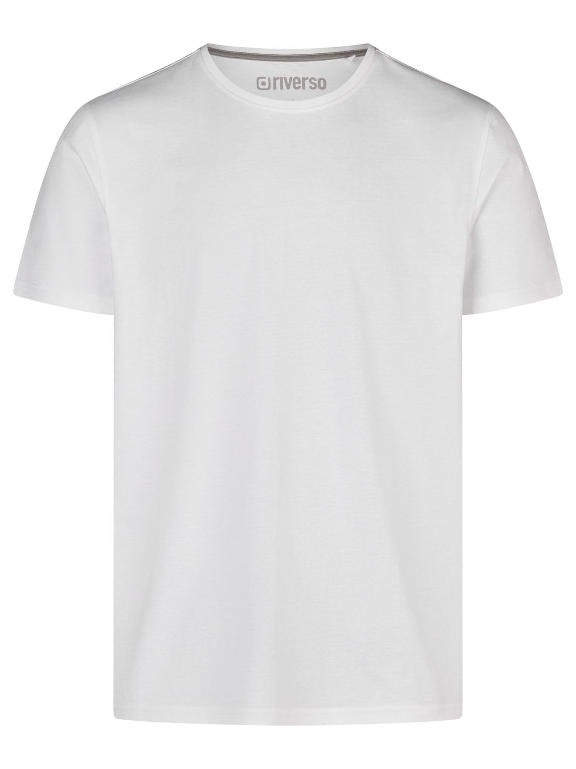 riverso RIVDean - Juego de 5 camisetas para hombre, cuello redondo, manga corta, verano, camiseta básica, negro, blanco, beige, verde, gris, azul, S, M, L, XL, XXL, 3XL, 4XL, 5XL