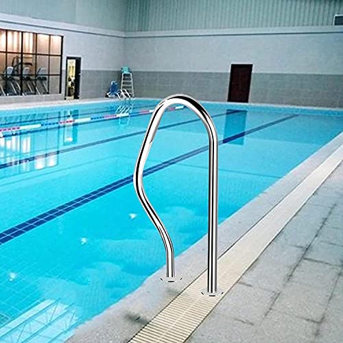 Swimming Pool Safety Hand Rail Pool Handrails Swimming Pool Handrails, Pool Hand Rail 304 Stainless Steel, Easy to Install 250LBS Load Capacity, 3-Bend Spa Safety Rails