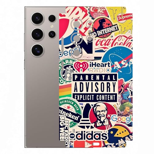 Image of AtOdds Mobile Skin Sticker Wrap | Compatible for Samsung S24 Ultra (5g) | Scratchproof Matte Finish | Full Coverage for All Sides & Camera Protection (Design - Explicit Graffiti)