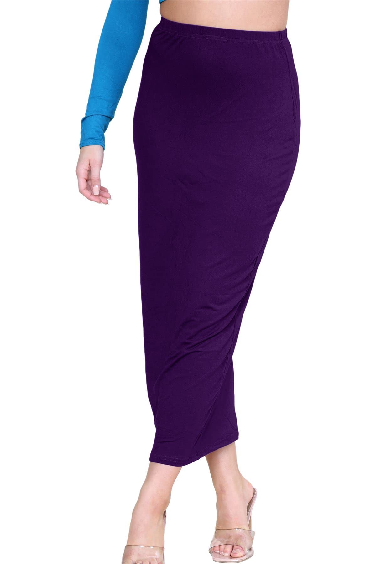 Hamishkane Women's Purple Hamishkane® Skirts Elasticated Waist, Casual Summer Midaxi Skirts Uk, Plain Bodycon Tube Maxi Skirts, Soft Jersey, Midi Skirt Long Pencil Skirt