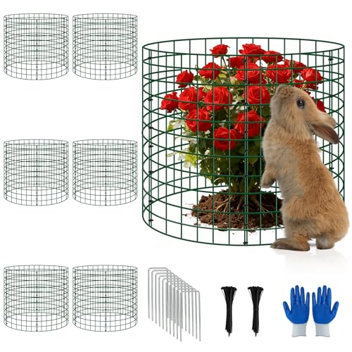 6 Pack 12x12 Inch Plant Protector from Animals Wire Plant Cages Mesh Garden Plant Protector Sturdy Wire Cloche Plant Protectors for Keeping Animals Bunny Chicken Squirrels Out
