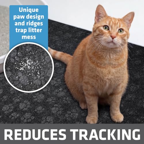 Image of Drymate Cat Litter Box Mat, Litter Trapping Mat, Black, 28x34 XL